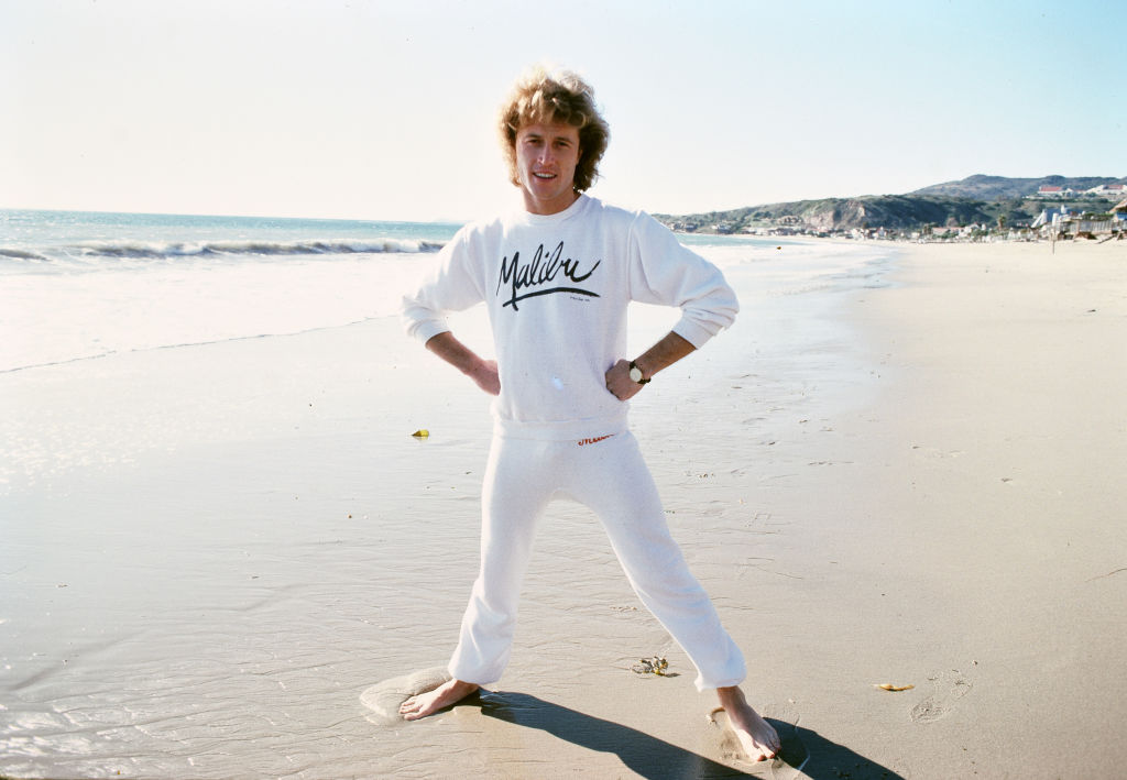 Andy Gibb in white sweat suit