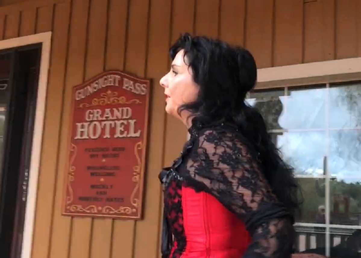 Screenshot of Big Nose Kate (Kate Horony) outside - from One Day Only (2018/19)