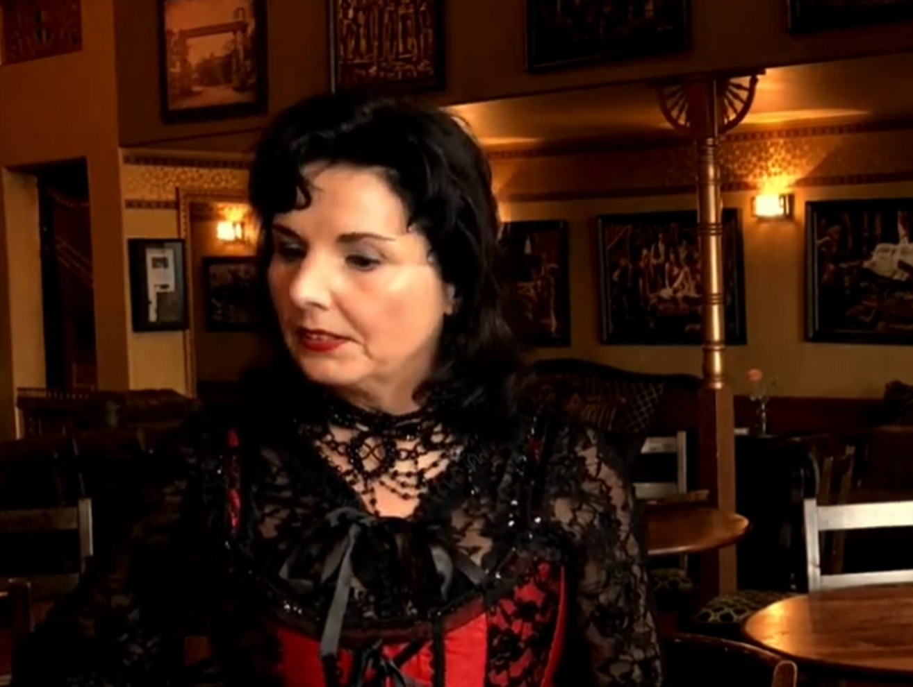 Screenshot of Big Nose Kate (Kate Horony) looking down - from One Day Only (2018/19)