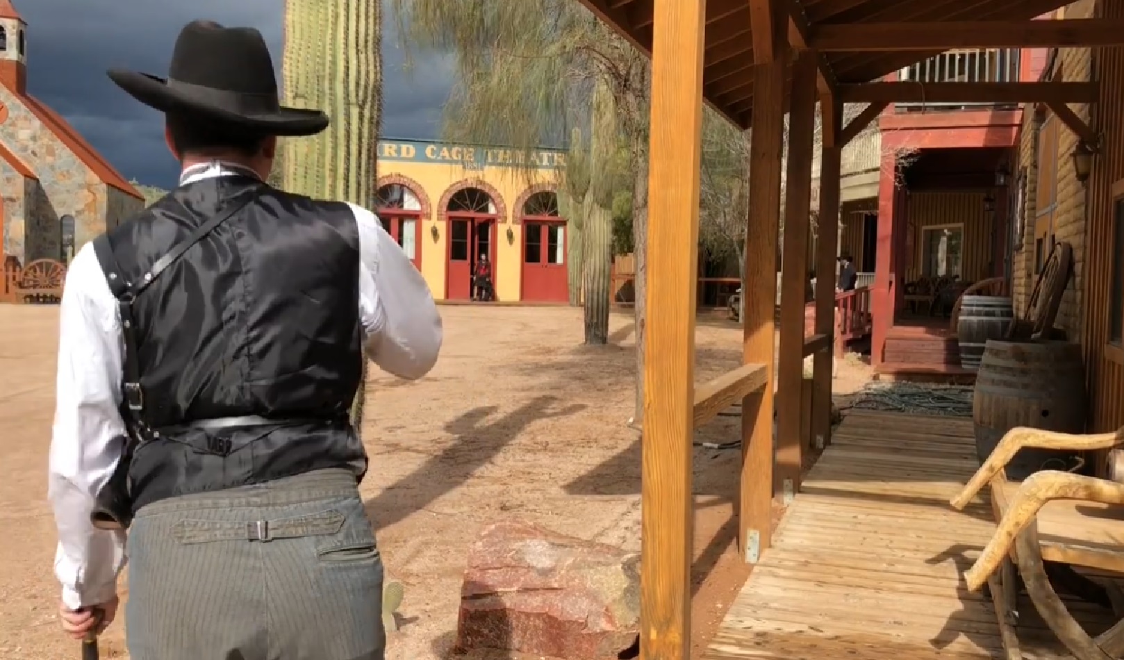 Screenshot of man with a cowboy hat outside - from One Day Only (2018/19)