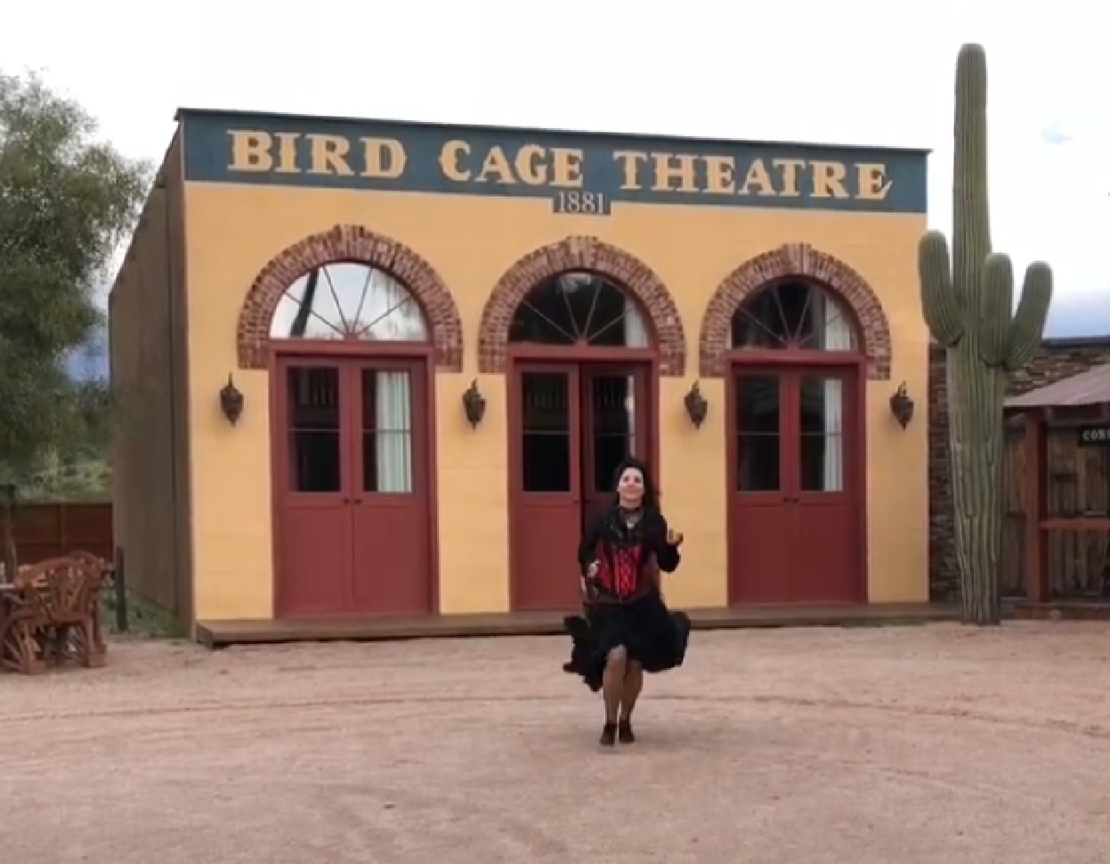 Screenshot of Big Nose Kate (Kate Horony) running outside - from One Day Only (2018/19)