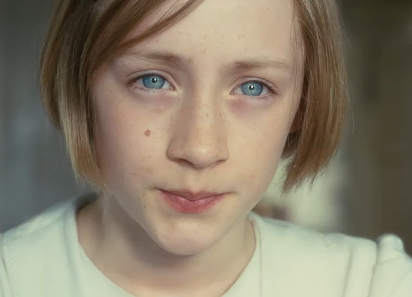 Screenshot of  Briony Tallis looking at camera - from Atonement (2007)