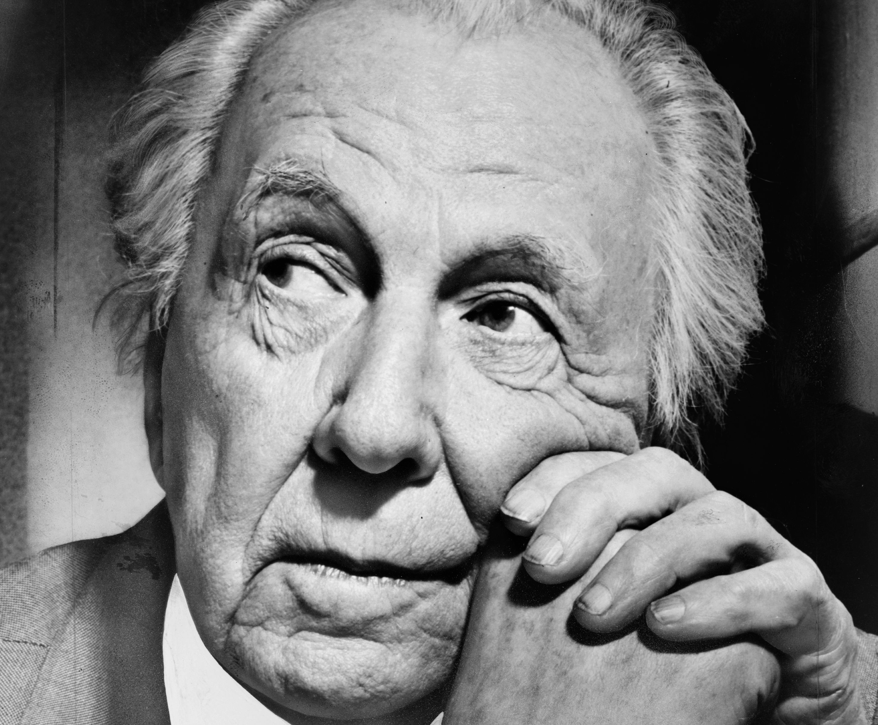 Frank Lloyd Wright portrait in suit