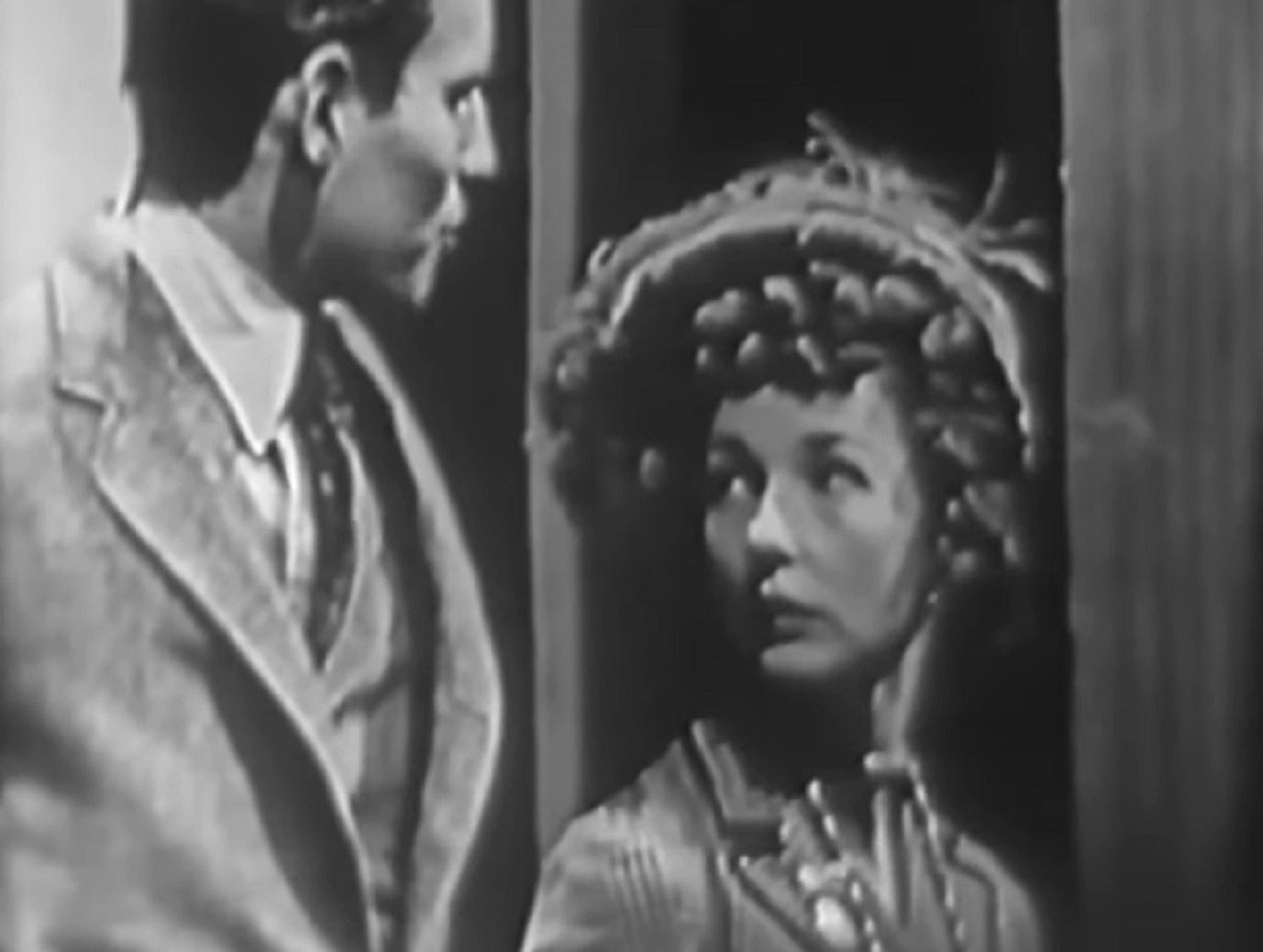 Screenshot of Felicia Montealegre looking at man - from Studio One - Of Human Bondage  (1949)