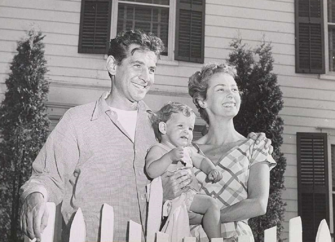 Leonard, Felicia and Jamie Bernstein, at their home in Hillsdale, NY, summer of 1953