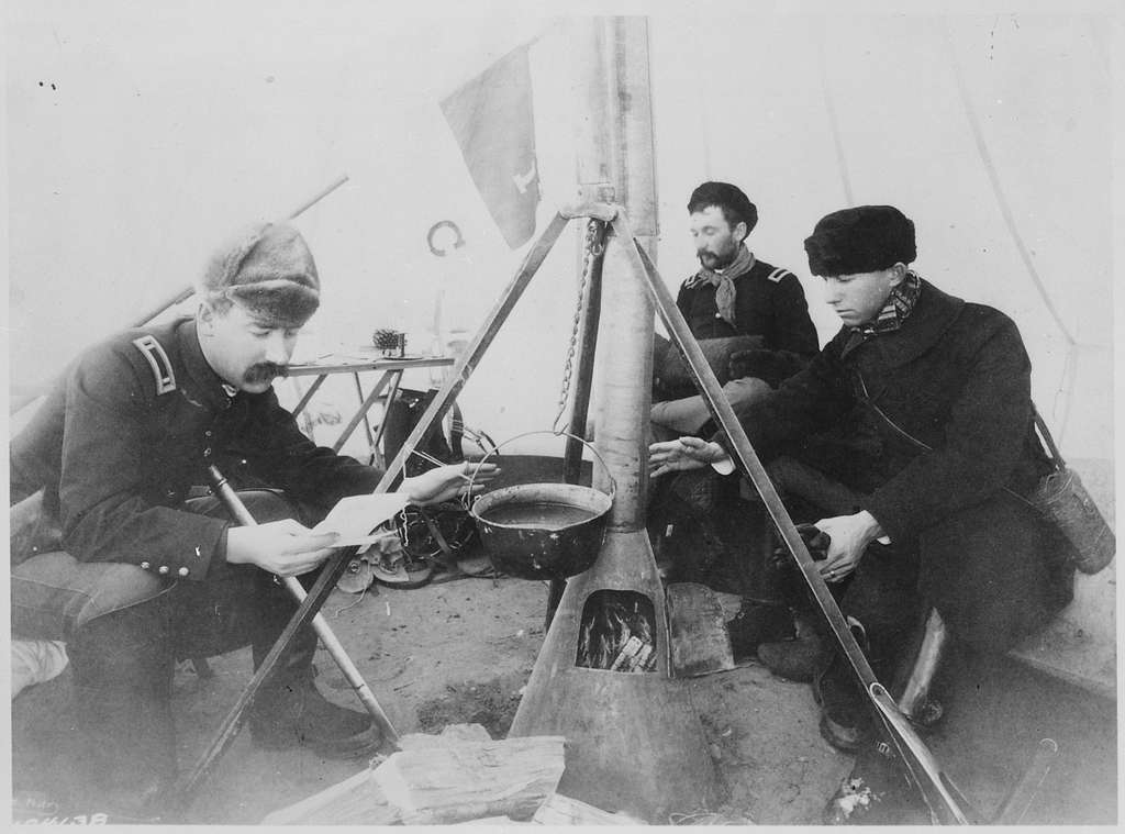 Officers in tent