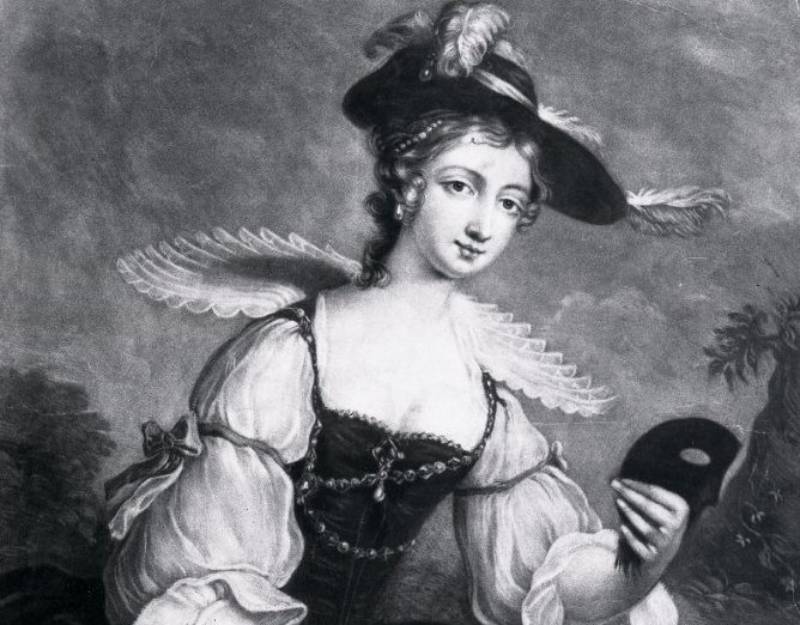 Portrait of Fanny Murray by Thomas Ross in dress and a hat