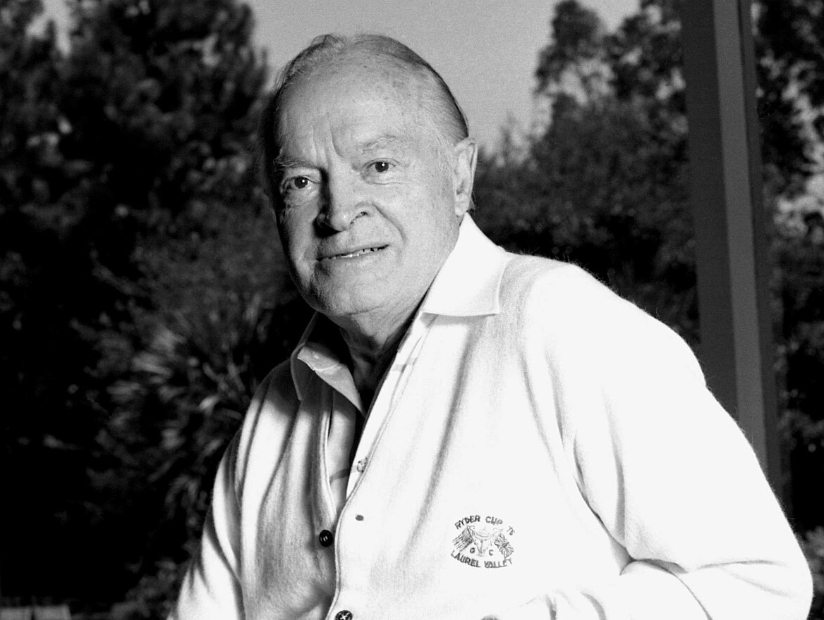 Portrait of Bob Hope looking at camera - 1986