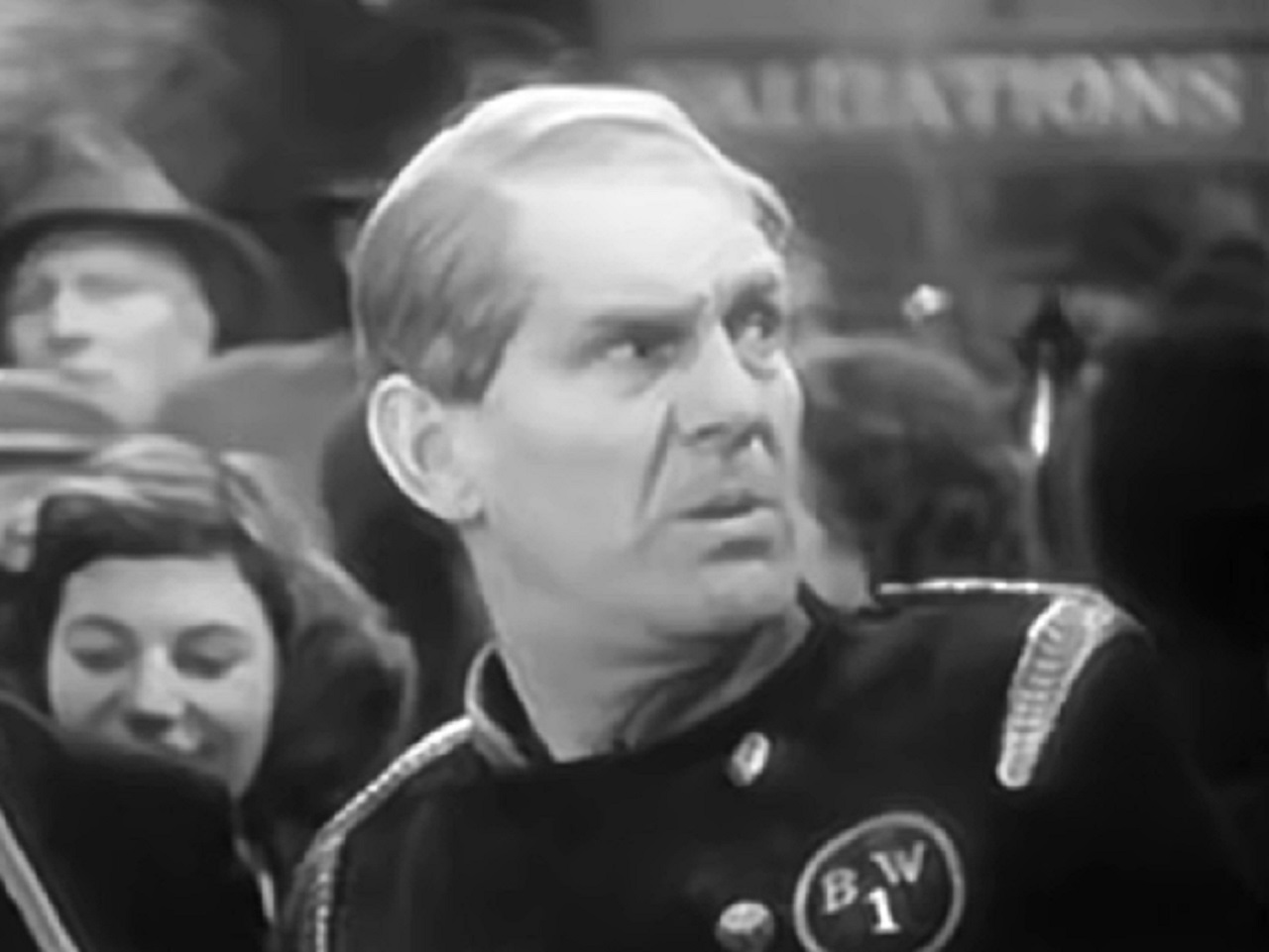 Screenshot of Will Hay looking at side surprised - from Where's That Fire? (1940)