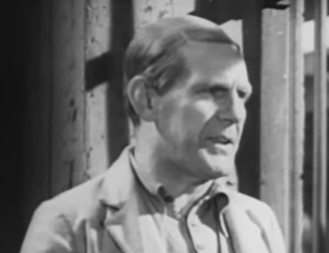 Screenshot of Will Hay looking at side upset - from Convict 99 (1938)