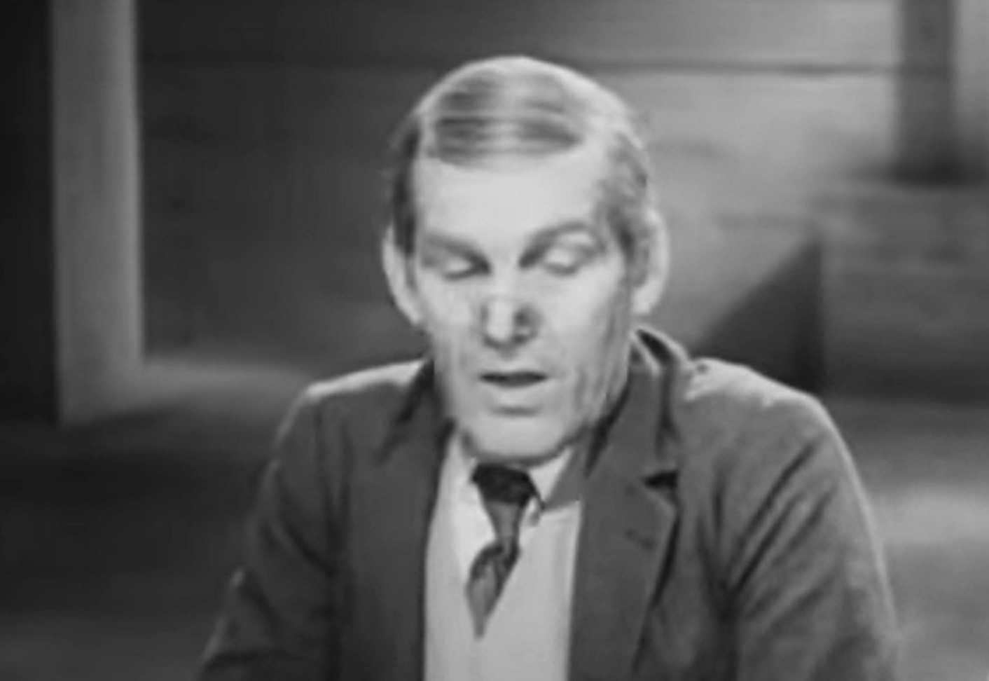 Screenshot of Will Hay looking down - from Convict 99 (1938)