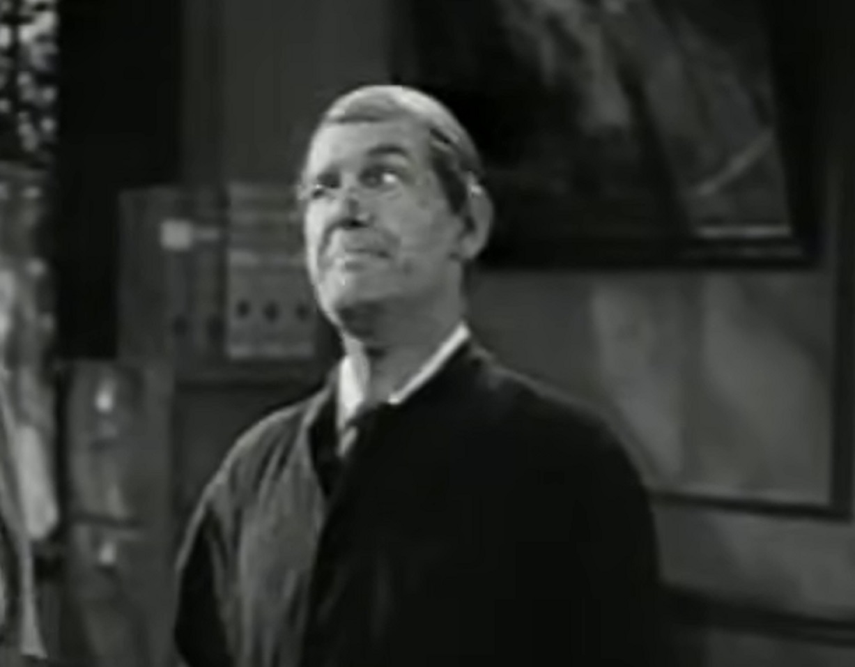 Screenshot of Will Hay looking at side - from Oh, Mr Porter! (1937)