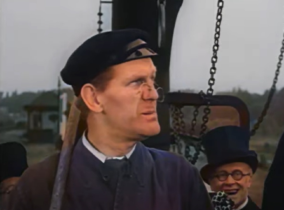 Screenshot of Will Hay looking at side sad - from Oh, Mr Porter! (1937)