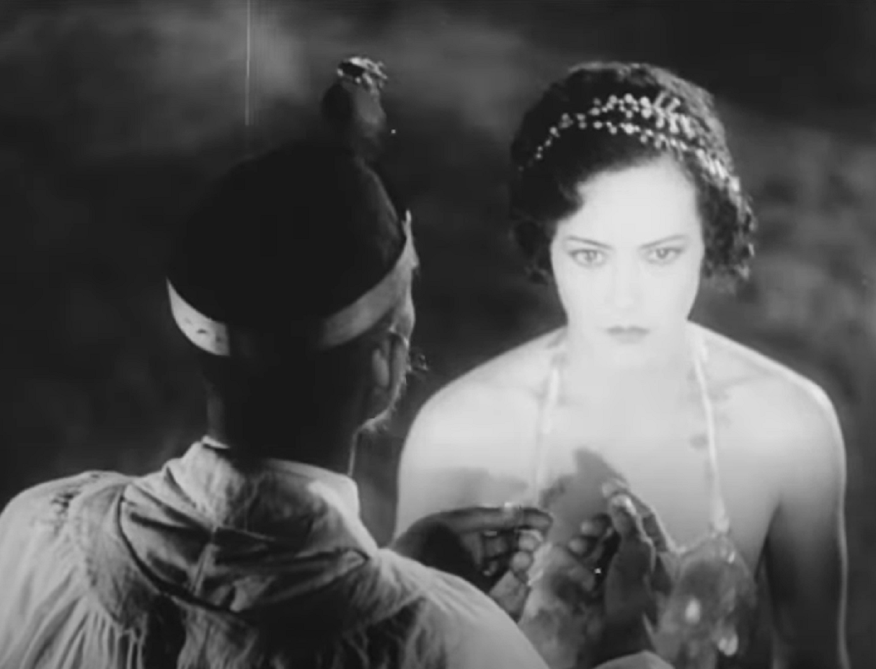 Screenshot of Fredi Washington looking upset - from Ouanga (1936)