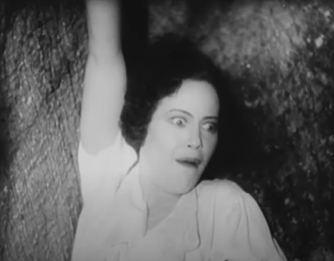 Screenshot of Fredi Washington looking scared - from Ouanga (1936)