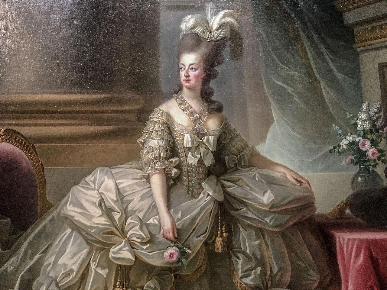 Marie Antoinette in gray dress
