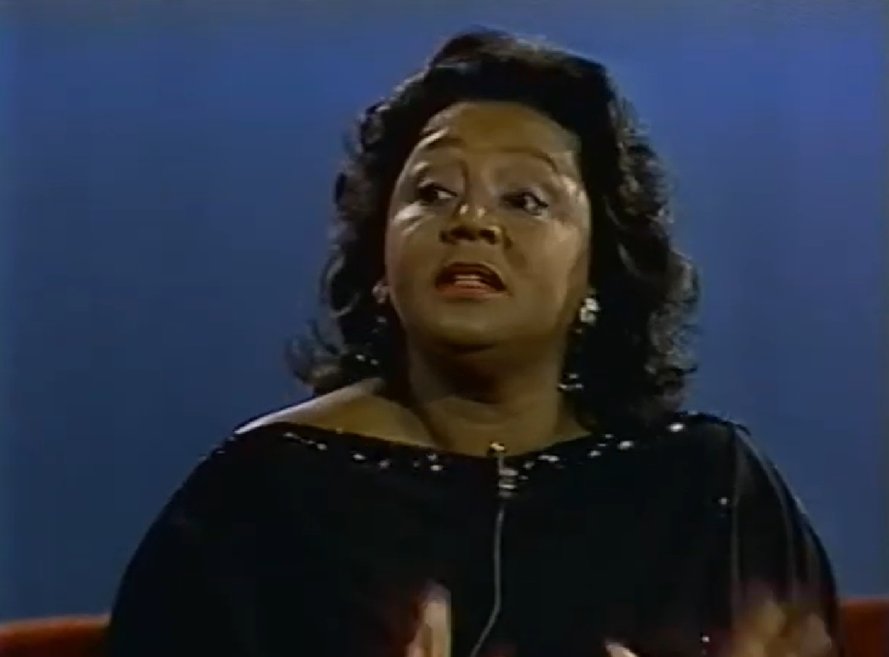 Screenshot of Joyce Bryant looking upset - from The David Susskind Show - (1958–1987)