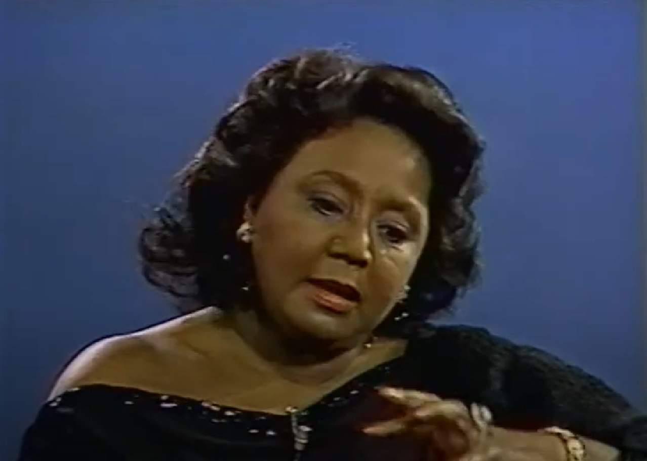 Screenshot of Joyce Bryant looking sad - from The David Susskind Show - (1958–1987)