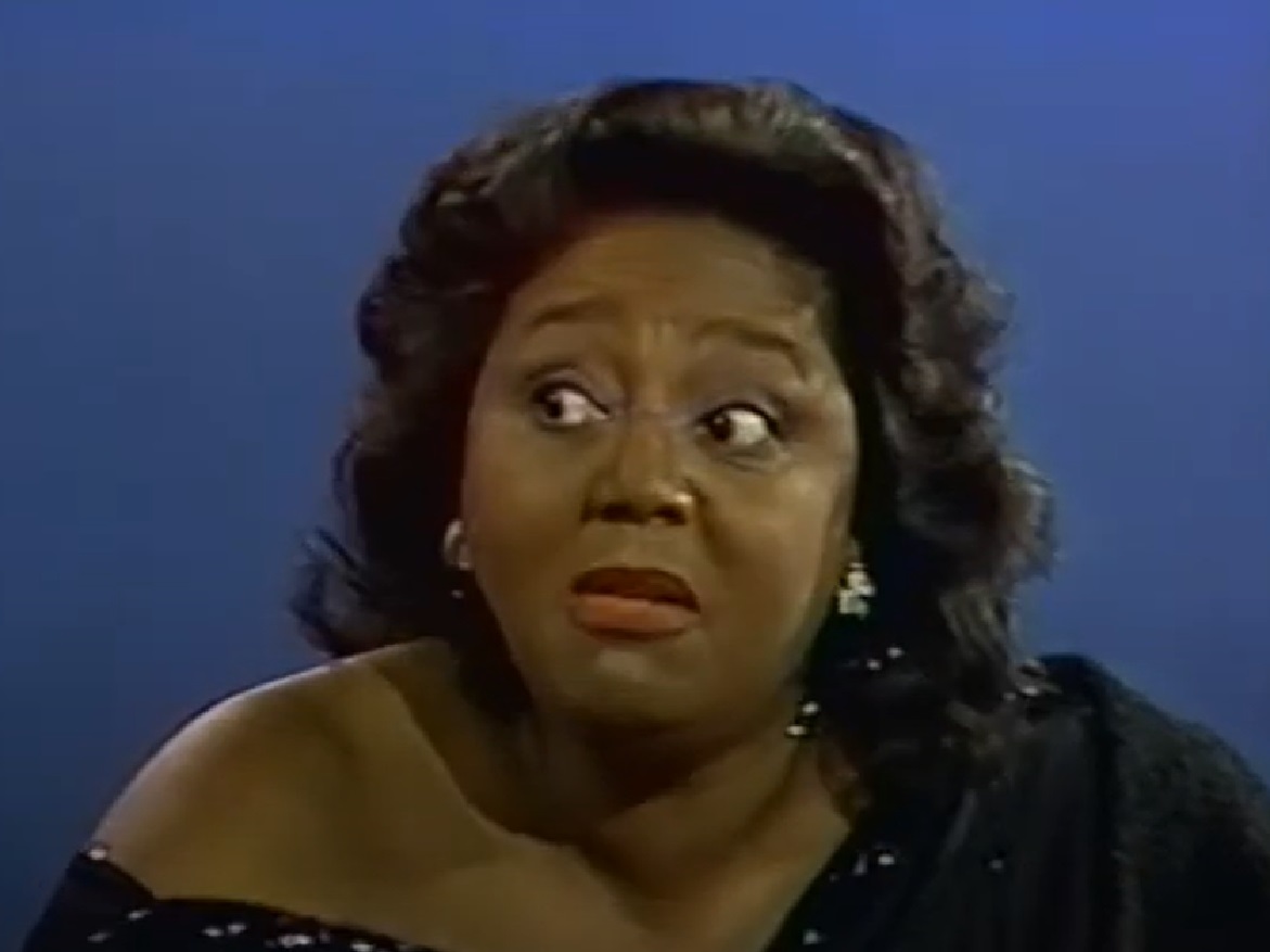 Screenshot of Joyce Bryant looking upset - from The David Susskind Show - (1958–1987)