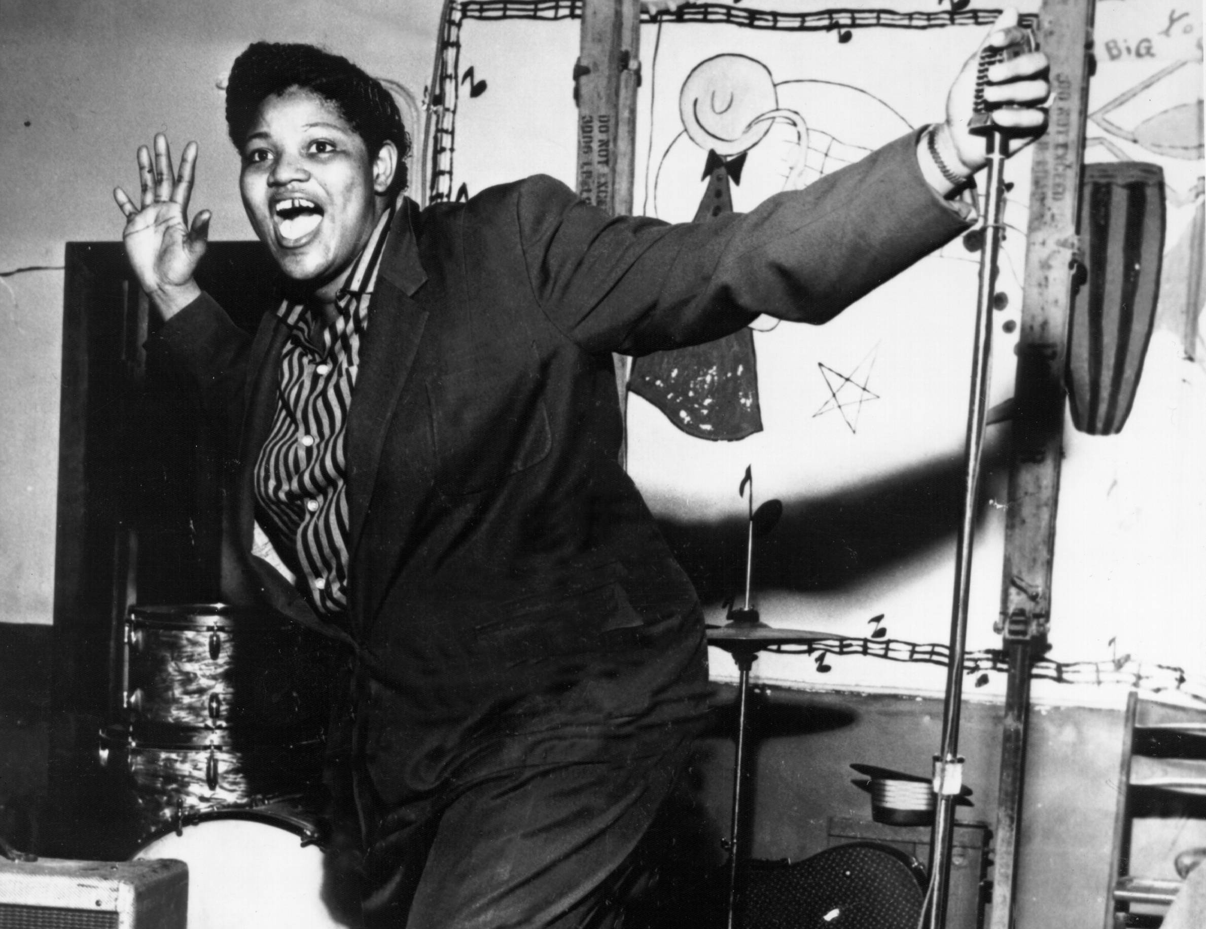 Photo of Big Mama Thornton Photo by Michael Ochs Archives in black suit