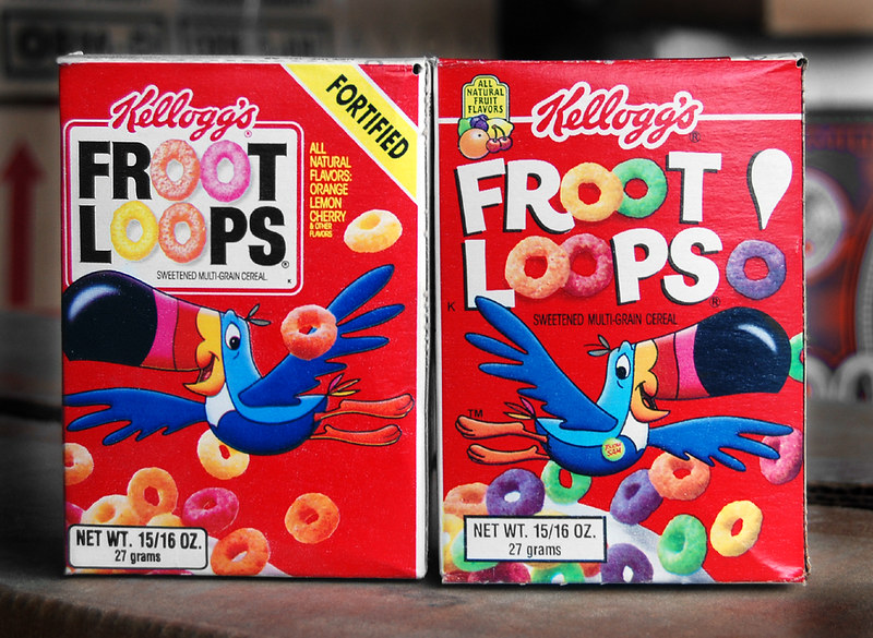 Close-up Photo of two boxes of Kellogg's Froot Loops