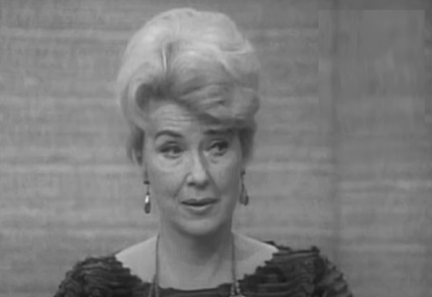 Screenshot of Gypsy Rose Lee looking at side from - What's My Line (1967)