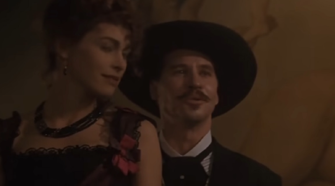 Screenshot of Val Kilmer playing cards - from Tombstone (1993)