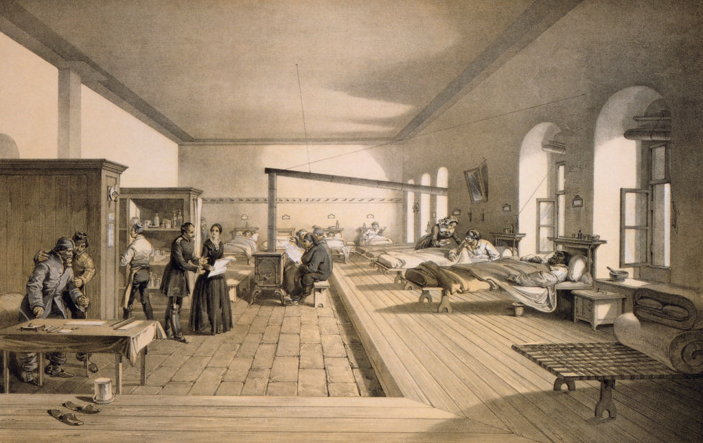 Florence Nightingale in one of the wards of the hospital