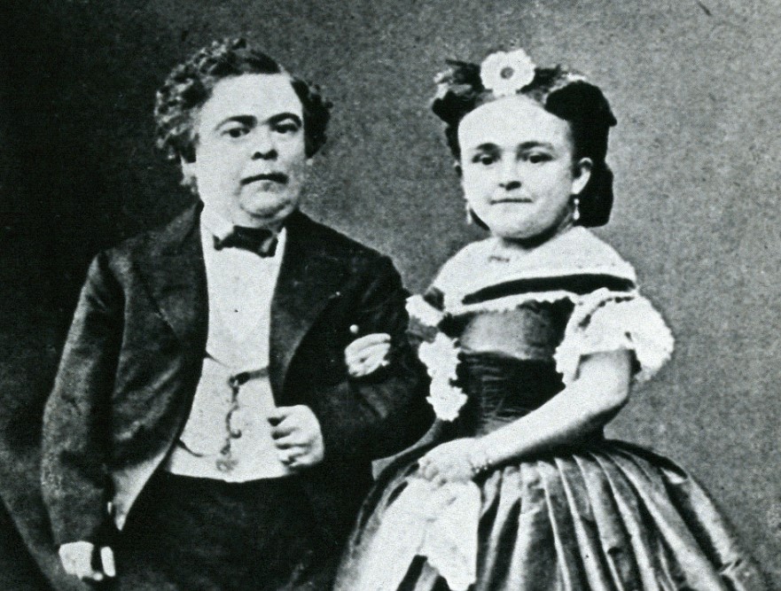 "Tom Thumb" (Charles Sherwood Stratton) (1838-1883) and his wife Lavinia Warren Stratton (1841-1919)