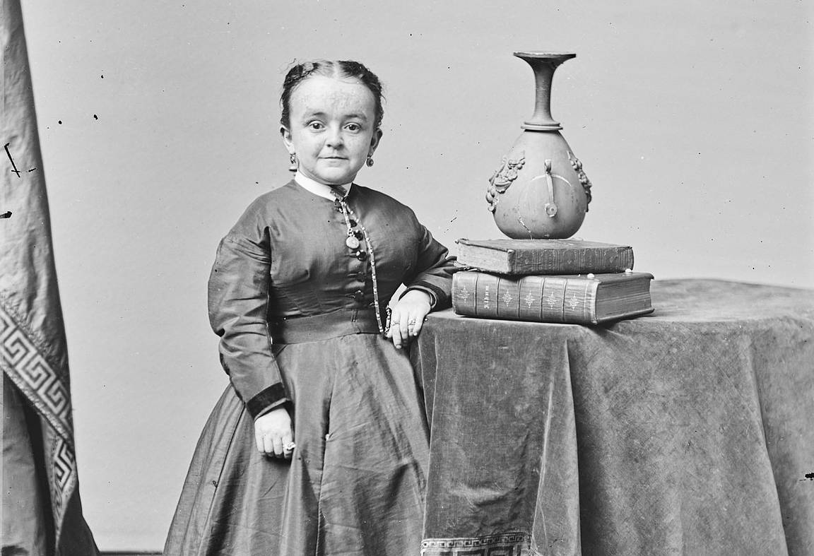 Lavinia Warren in black dress