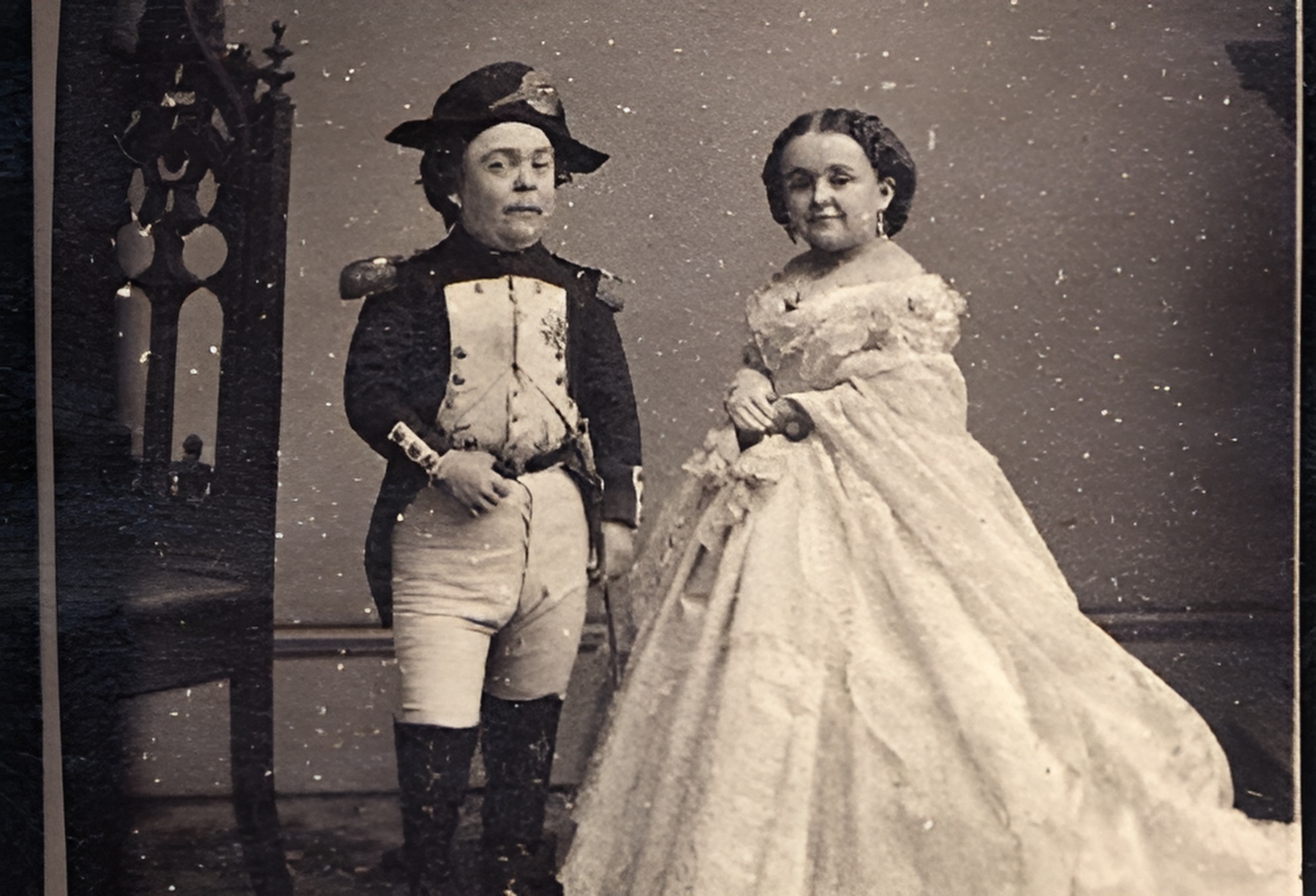 Charles Sherwood Stratton (known as General Tom Thumb) and his wife Lavinia Warren (known as Mrs. Tom Thumb)