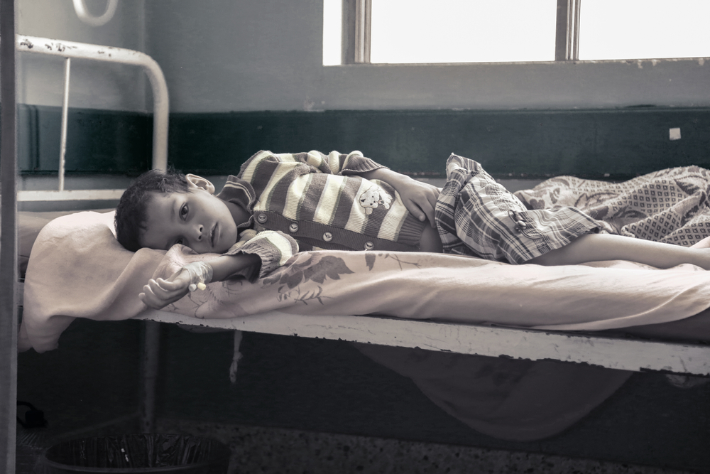 A child suffering from cholera