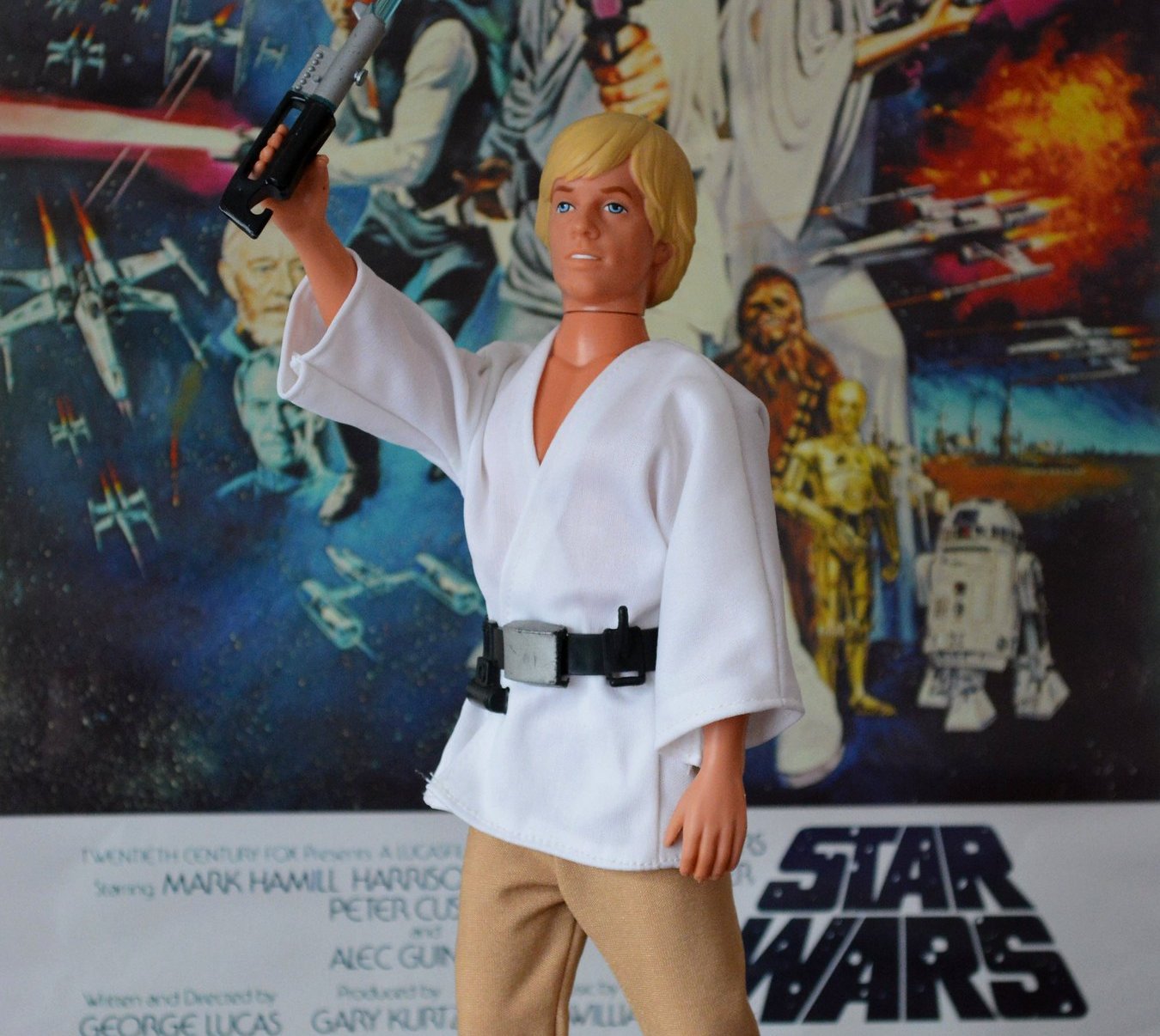 Close Up Photo of 1978 Luke Skywalkers action figure.