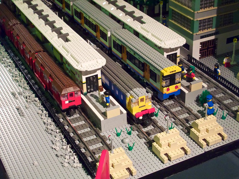 Close Up Photo of Lego Train Set