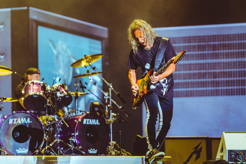 Kirk Hammett on the stage