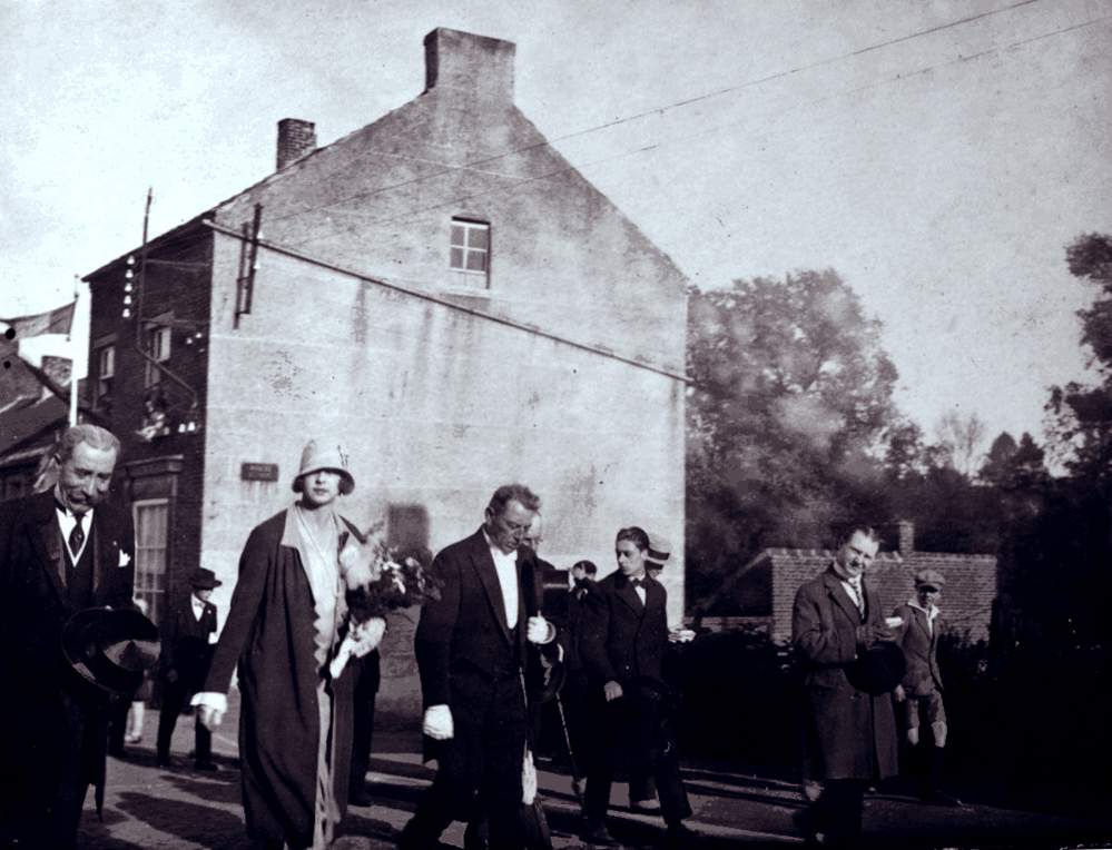 Marie-José of Belgium walking on street