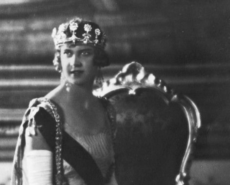 Marie-José of Belgium wearing a crown