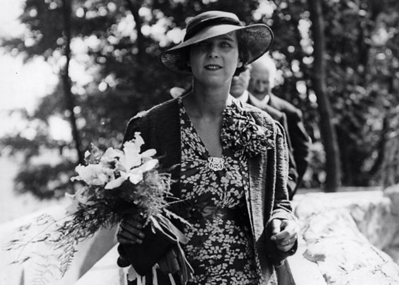 Marie-José of Belgium in colorful dress