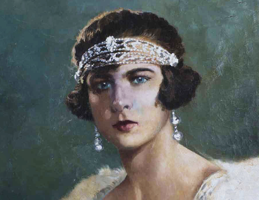 Marie-José of Belgium portrait wearing a crown