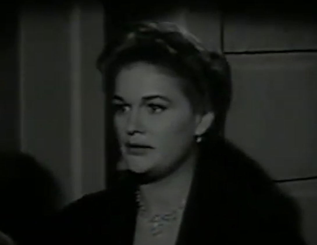 Screenshot of Jean Hagen looking at side  upset - from Spring Reunion (1956)