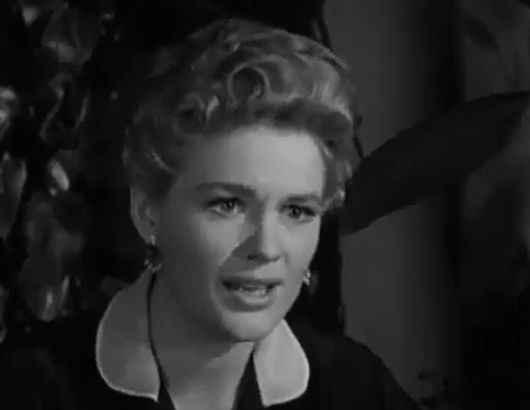 Screenshot of Jean Hagen looking at side - from Half a Hero (1953)