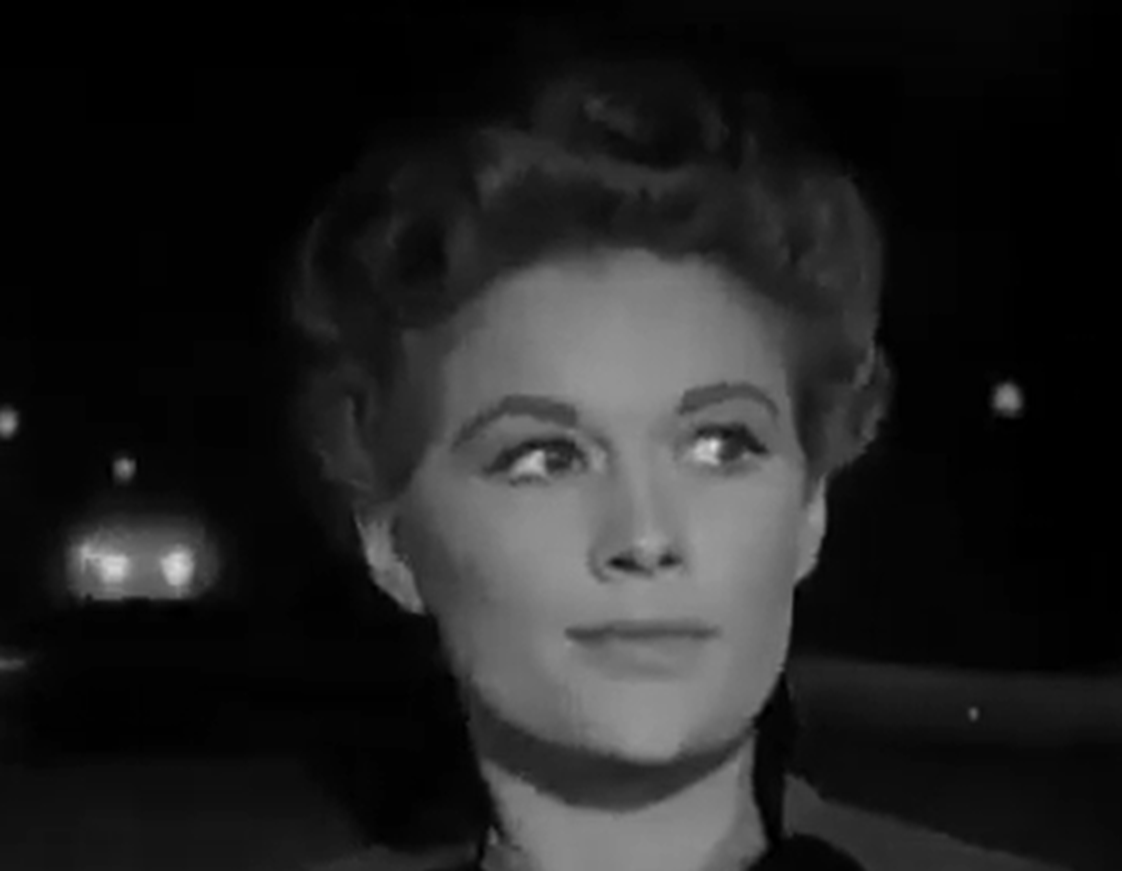 Screenshot of Jean Hagen looking at side - from Half A Hero (1953)