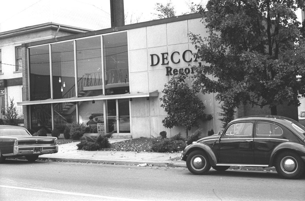 A view of the offices and studios of Decca Records