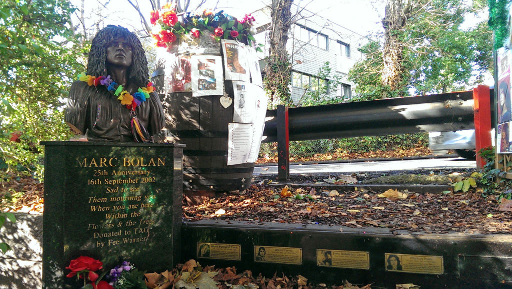 Marc Bolan's rock Shrine Memorial in Barnes