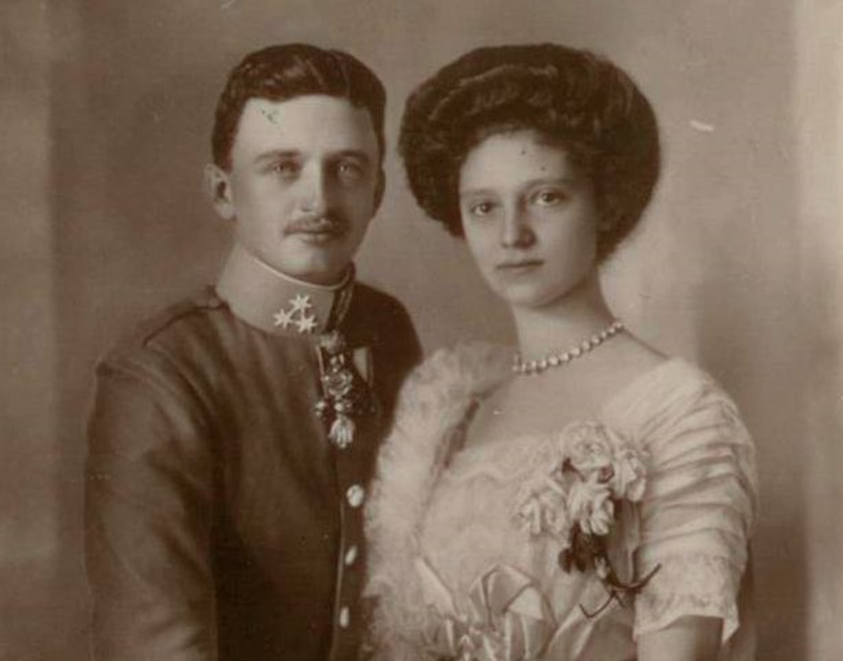 Portrait of Charles I Of Austria with his wife Zita.