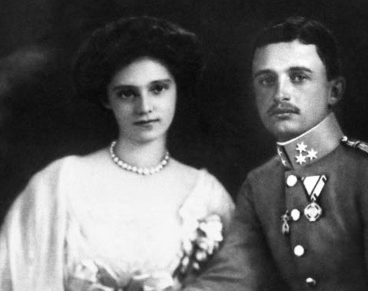 Portrait of Charles I Of Austria with his wife Zita of Bourbon-Parma