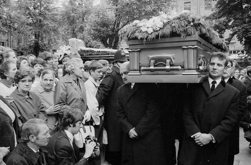 coffin of Rolling Stones guitarist Brian Jones