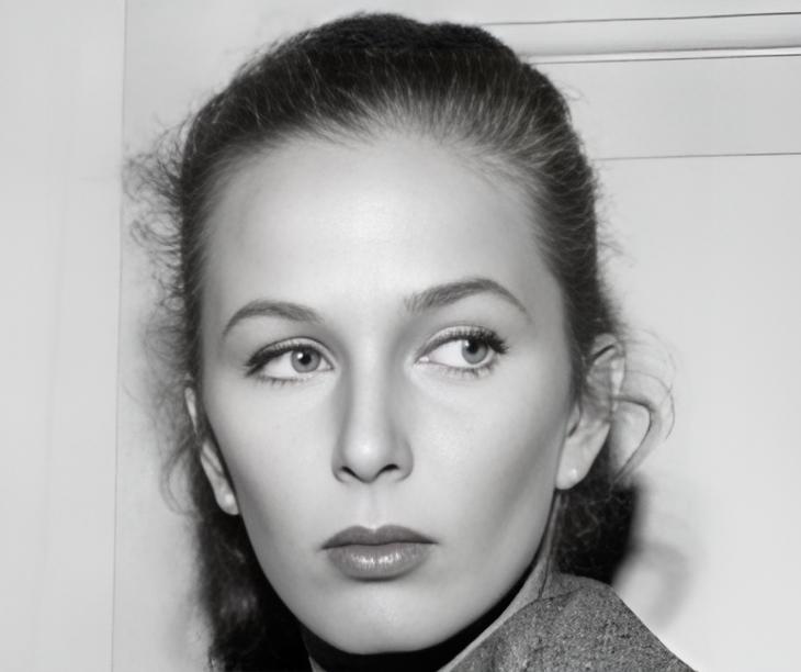 Grayscale Portrait Photo of Brooke Hayward