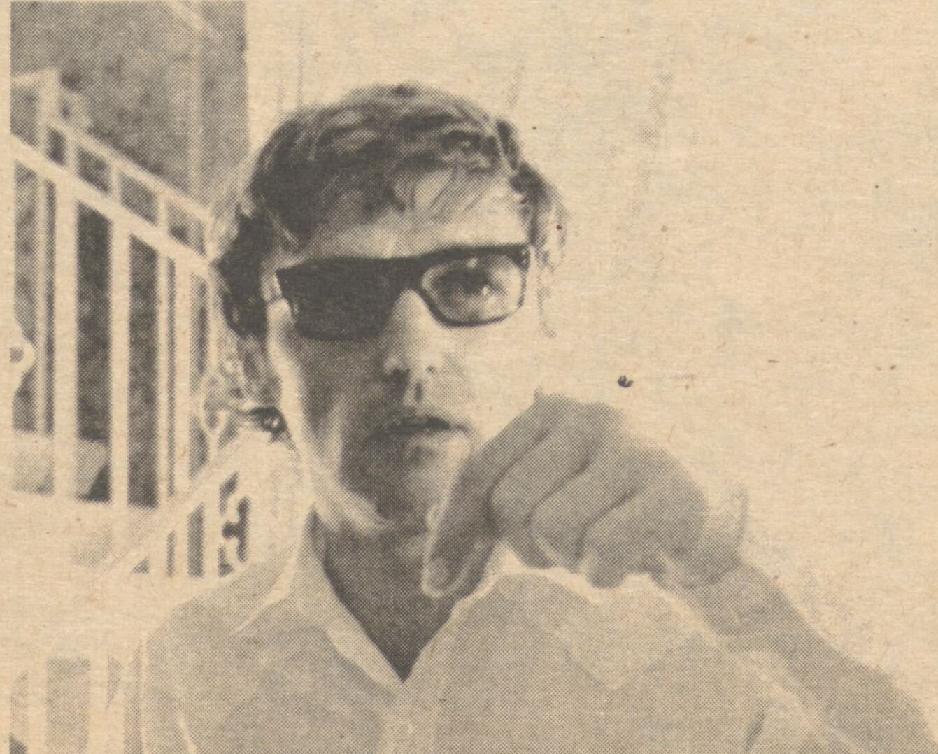 Grayscale Portrait Photo of Dennis Hopper in interview from Helix