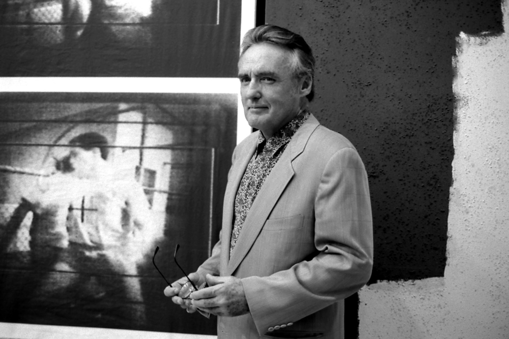 Dennis Hopper, in an opening of one of his exhibitions